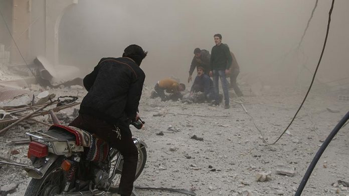 Serangan Udara di Ghouta Timur, Kamis (8/2/2018)/ AA